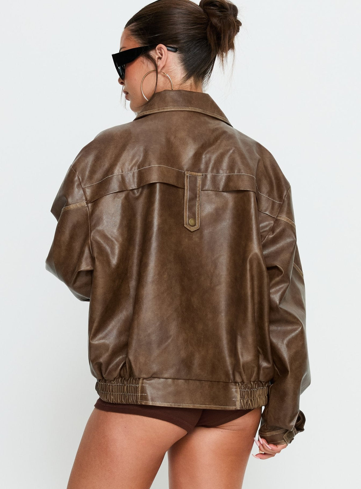 Chaqueta de piel sintética Jaxton marrón claro