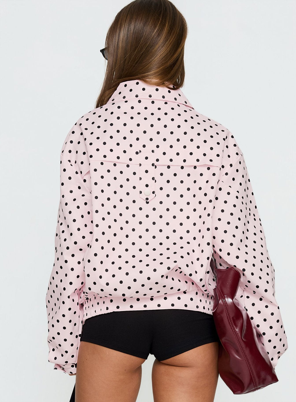 Chaqueta Oversized Swayer con Lunares Rosa