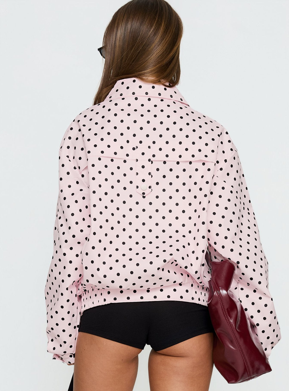 Chaqueta Oversized Swayer con Lunares Rosa