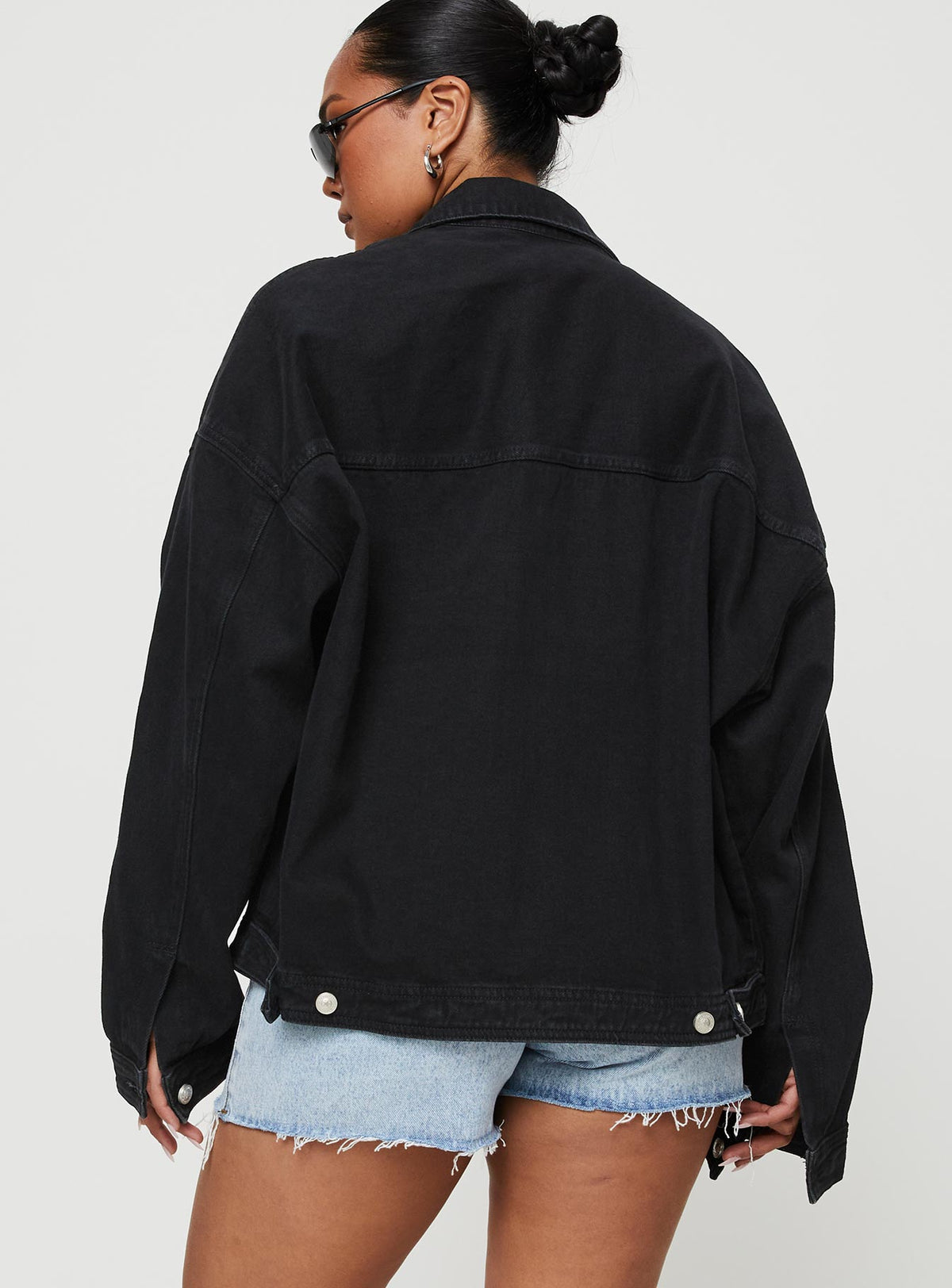 Chaqueta vaquera oversize Kier negra