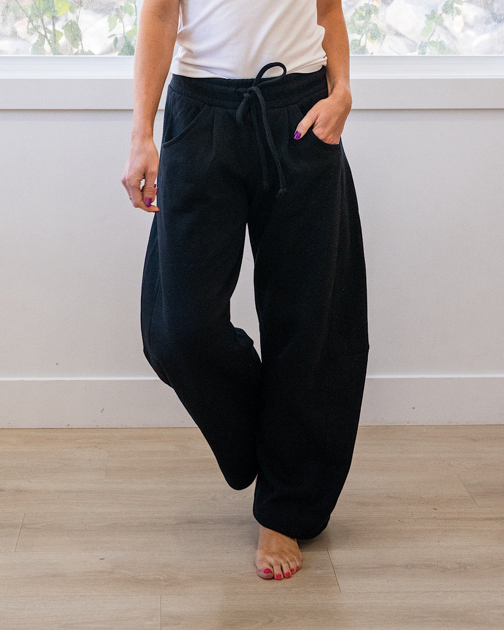 Pantalones de estar por casa Micael con pernera ancha - Negro