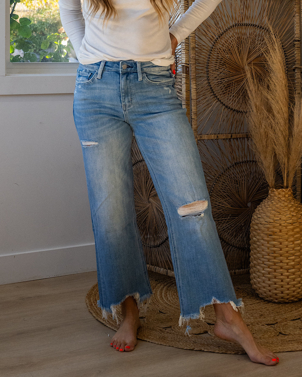 Jeans anchos desgastados Lovervet Kaylee