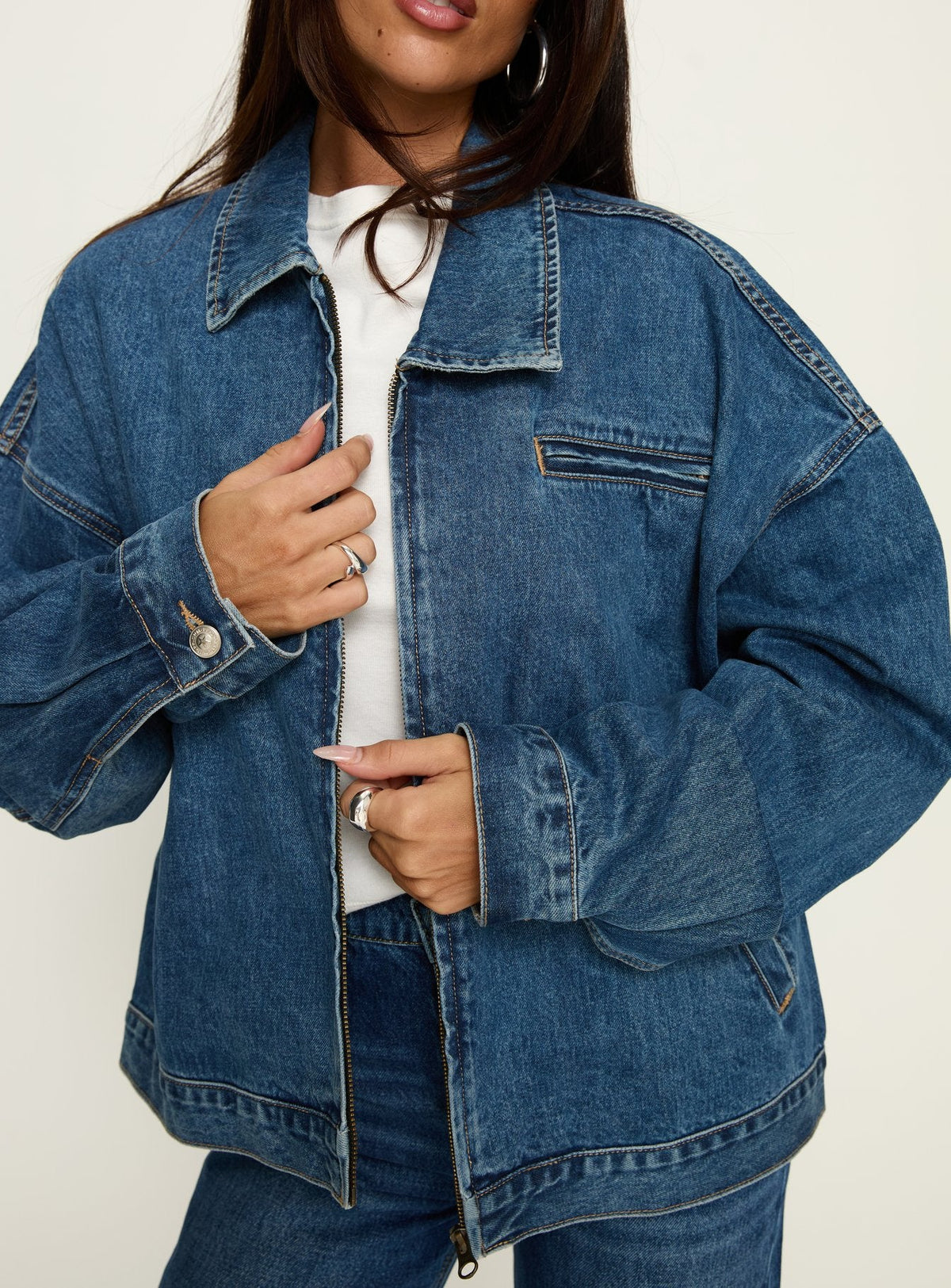 Chaqueta bomber Riina de mezclilla