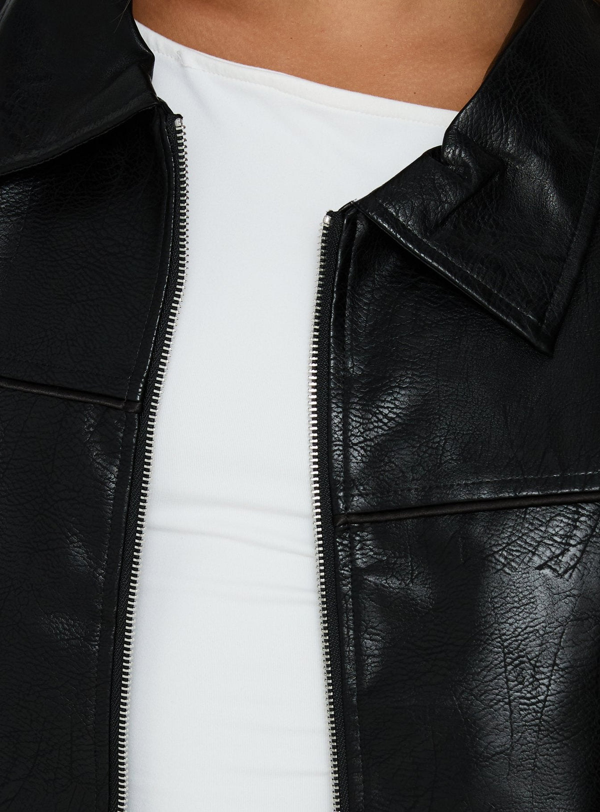 Chaqueta bomber de piel sintética Goldsmith negra
