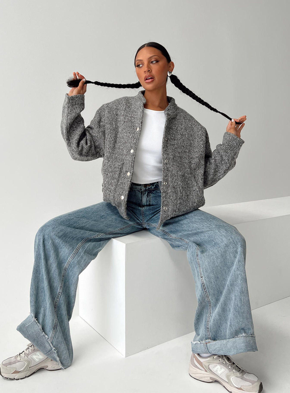 Chaqueta Bomber Stillar Gris