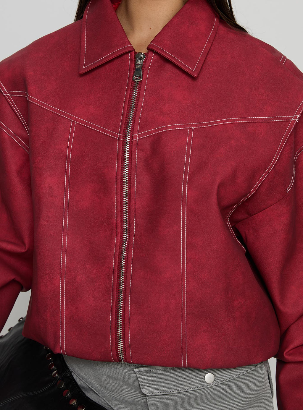 Chaqueta bomber Vista color carmesí