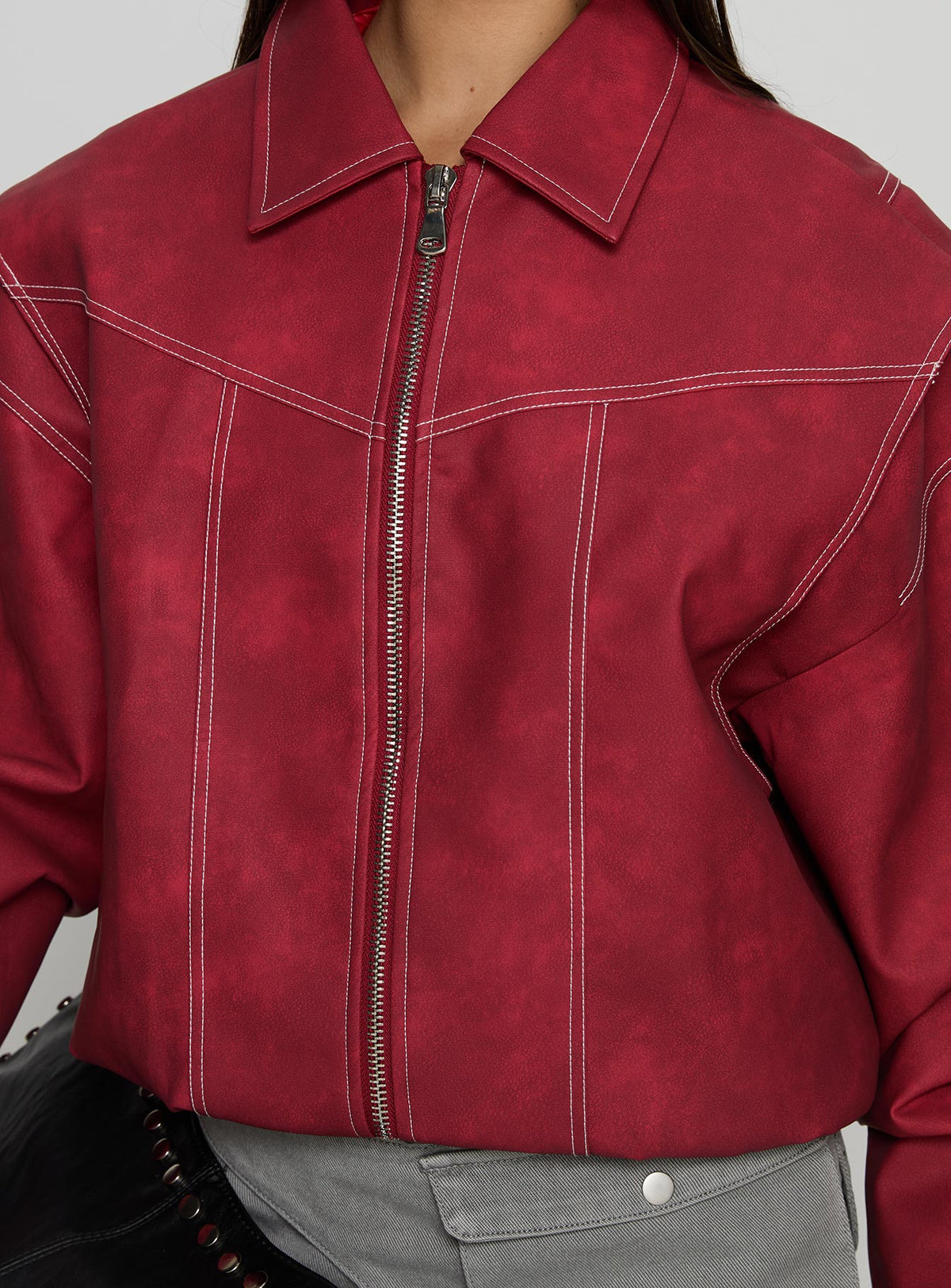 Chaqueta bomber Vista color carmesí