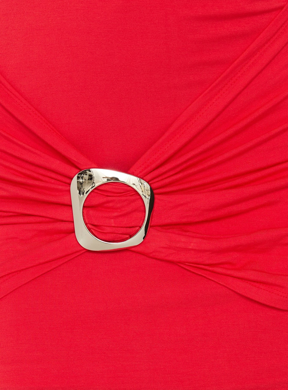 Margeaux Plunge Hardware Mini Vestido Rojo