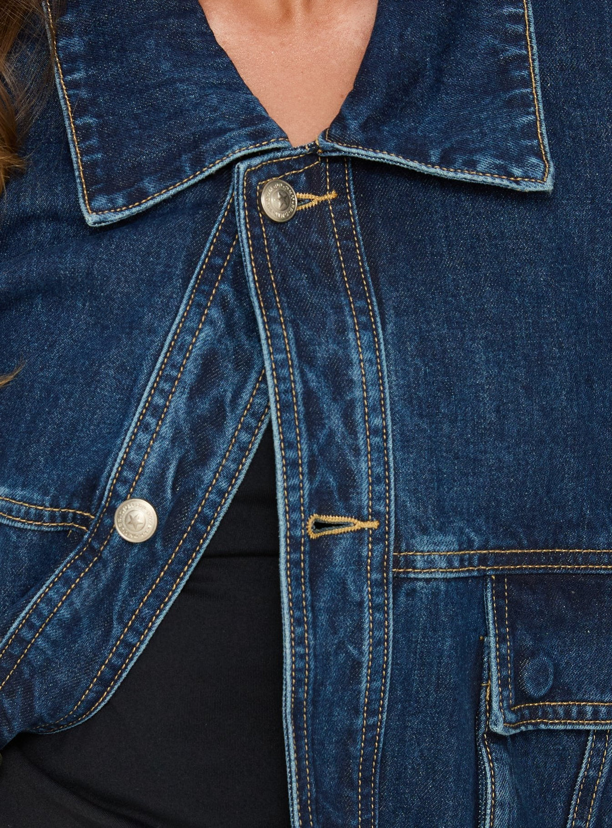 Chaqueta oversized Kier en denim lavado azul oscuro