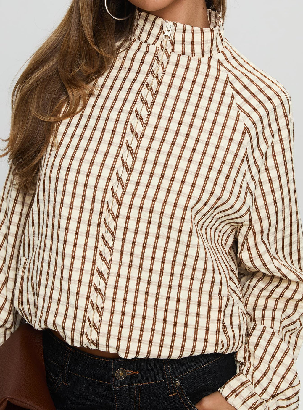 Chaqueta Kalle a cuadros marrón