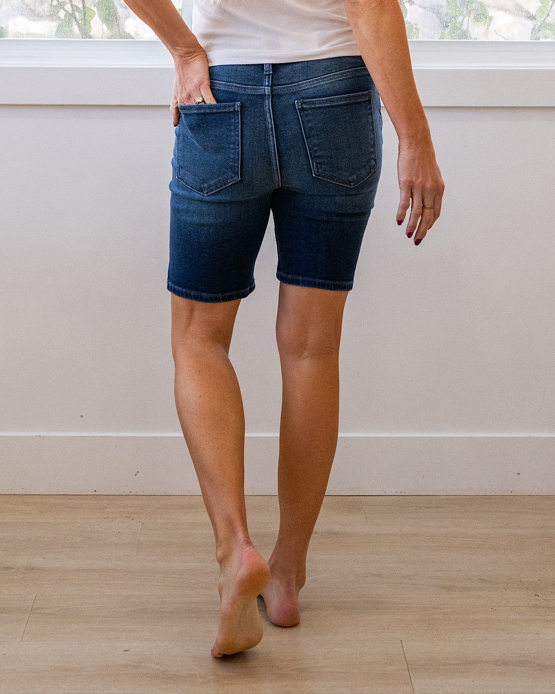 Shorts tipo bermuda Judy Blue Janelle sin roturas EN OFERTA