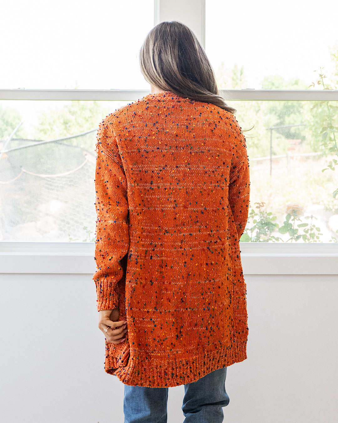 ¡NUEVO! Cárdigan Carly con lunares de confeti - Calabaza