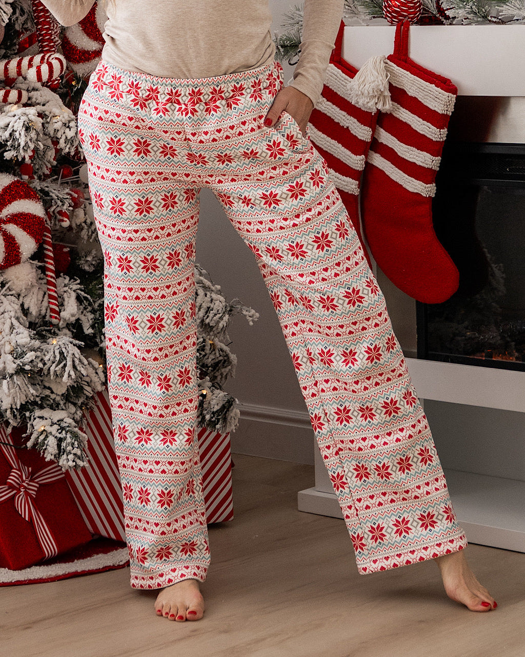 Pantalones cómodos Comfort Zone de Ampersand Ave - Frosted Fair Isle VENTA FINAL