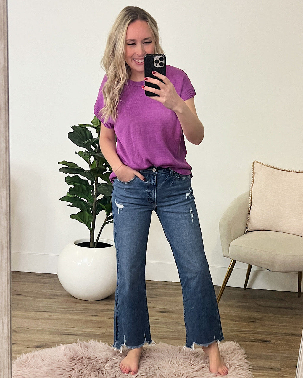 Jeans de pierna ancha KanCan Parker con dobladillo deshilachado EN OFERTA
