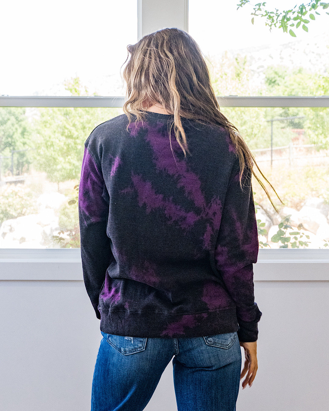 ¡NUEVO! Top de textura waffle con teñido anudado Twilight