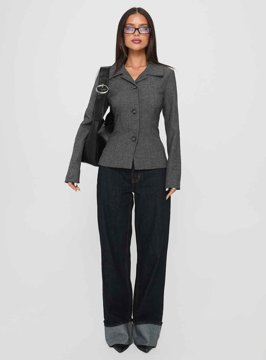 Chaqueta de tweed Holley gris