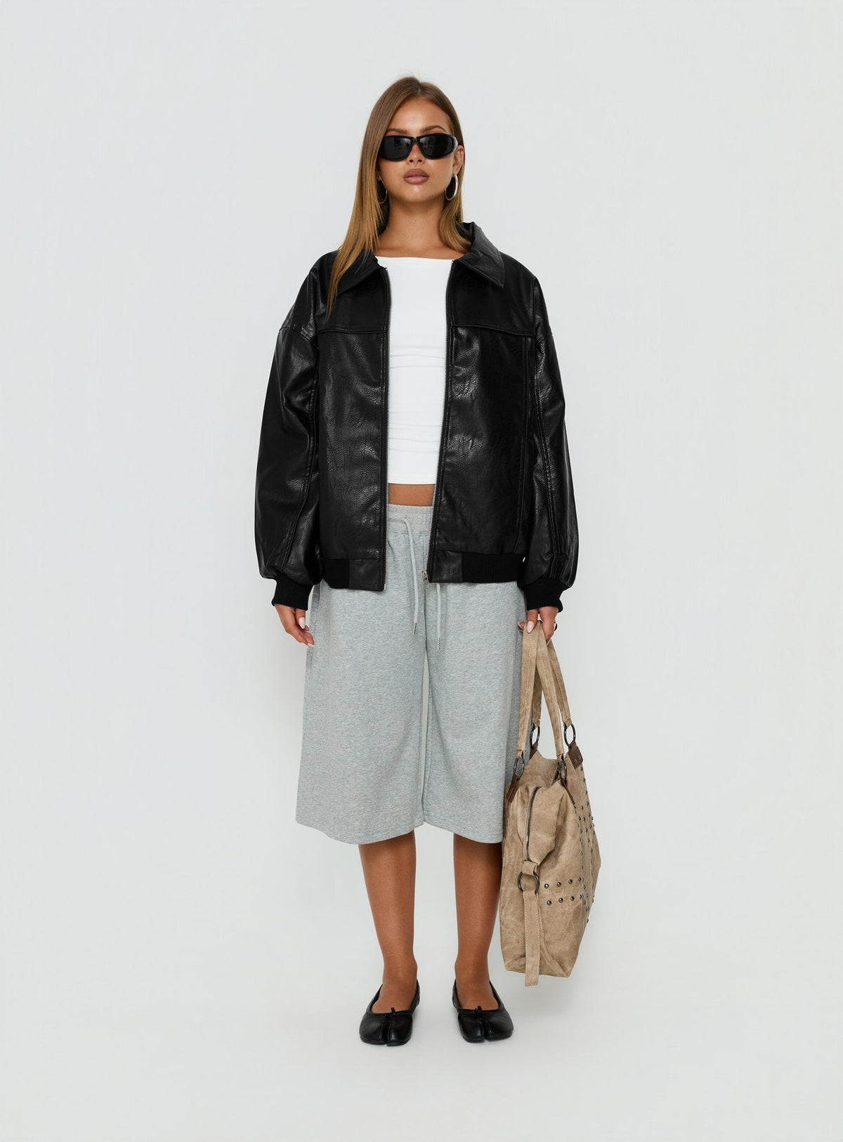 Chaqueta bomber de piel sintética Goldsmith negra