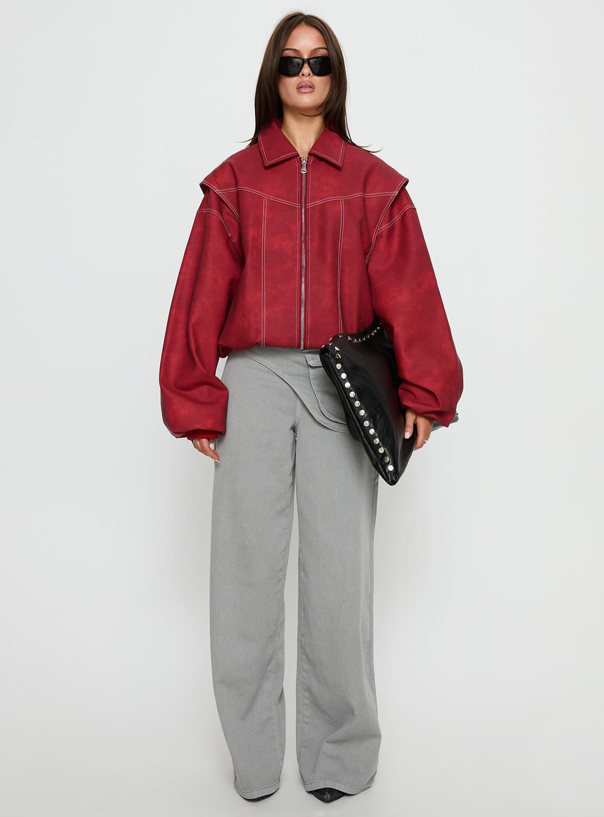 Chaqueta bomber Vista color carmesí