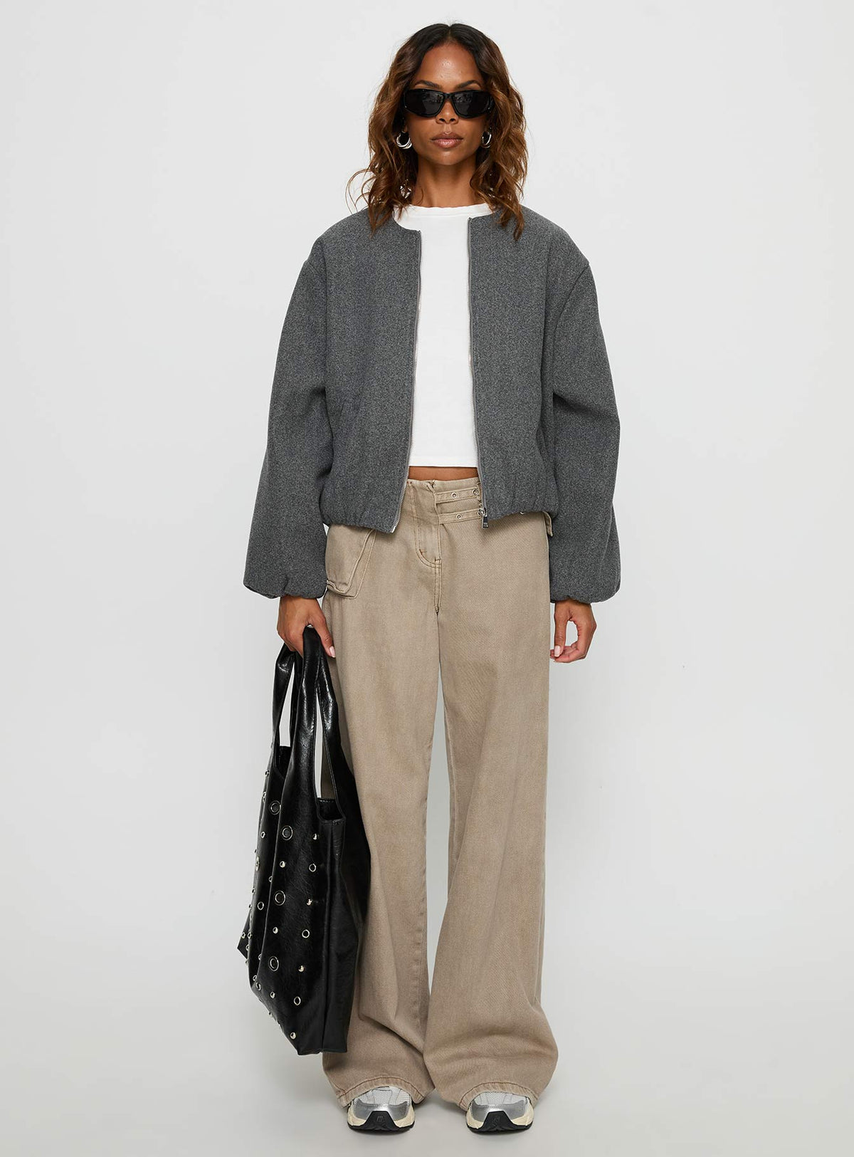 Chaqueta bomber corta Karletta gris