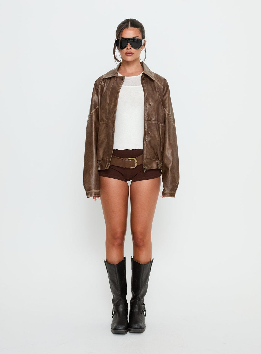 Chaqueta de piel sintética Jaxton marrón claro