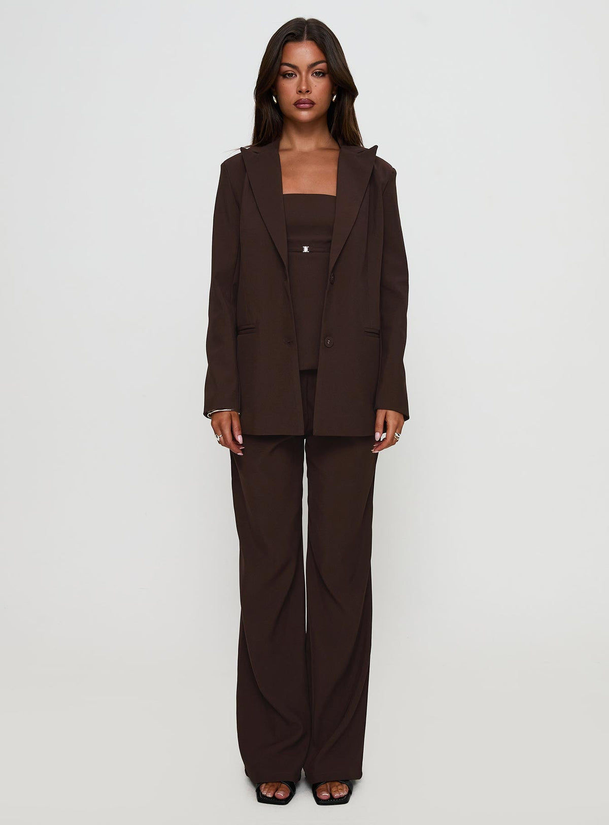 Blazer extragrande Crowd Pleaser color chocolate