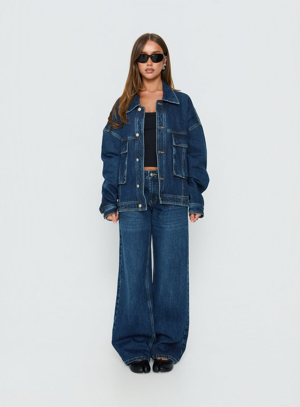 Chaqueta oversized Kier en denim lavado azul oscuro