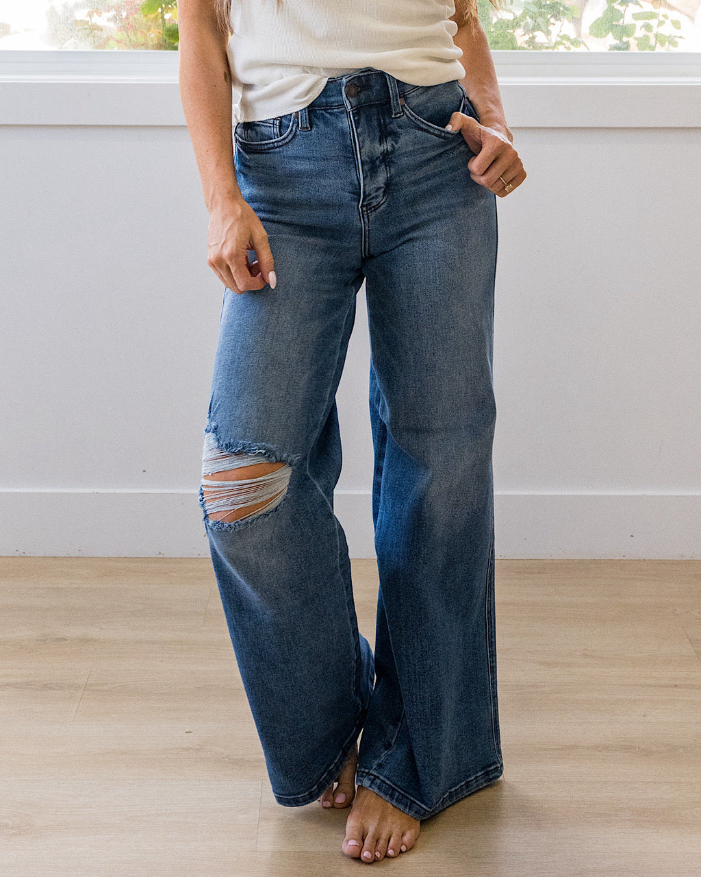 ¡NUEVO! Jeans de pierna ancha estilo retro Judy Blue See You Soon