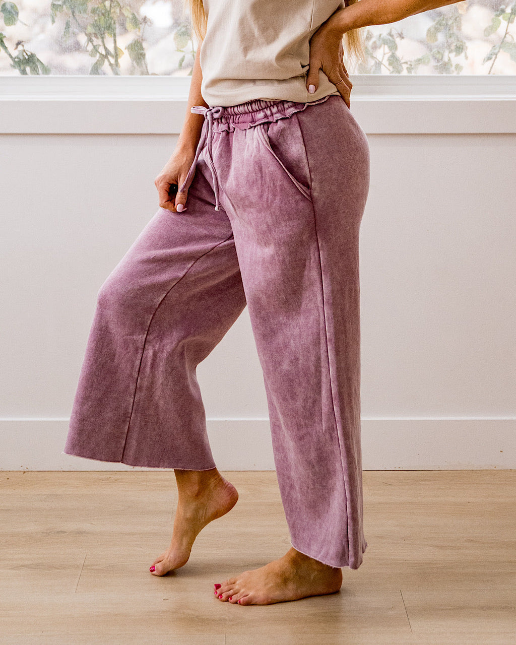 ¡NUEVO! Pantalón corto de pierna ancha y cómodo - Rosa claro