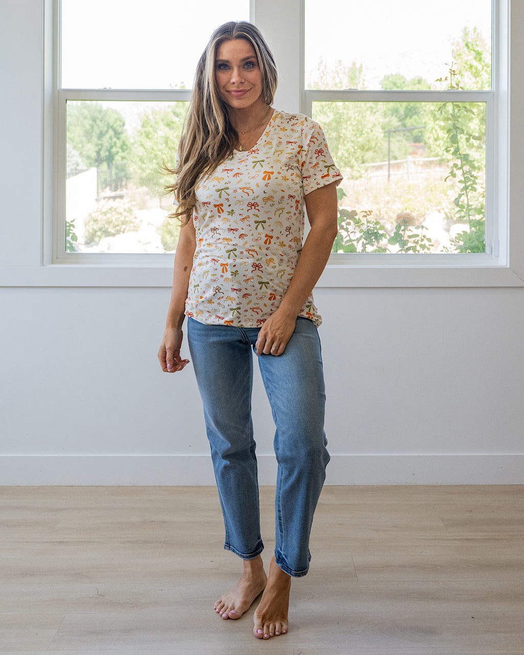 Blusa Sophie con escote en V - Lazos cosecha