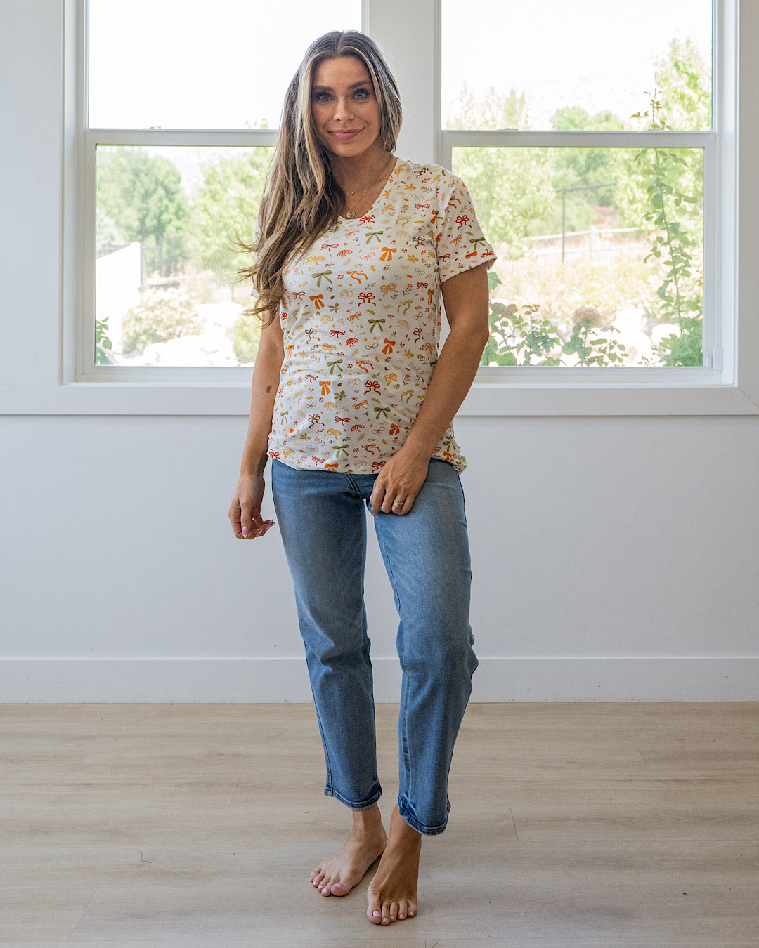 Blusa Sophie con escote en V - Lazos cosecha