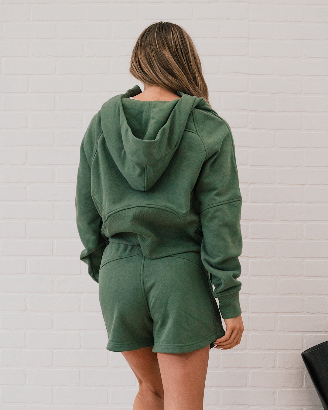 Sudadera con capucha y media cremallera Rae Mode - Oliva claro VENTA FINAL