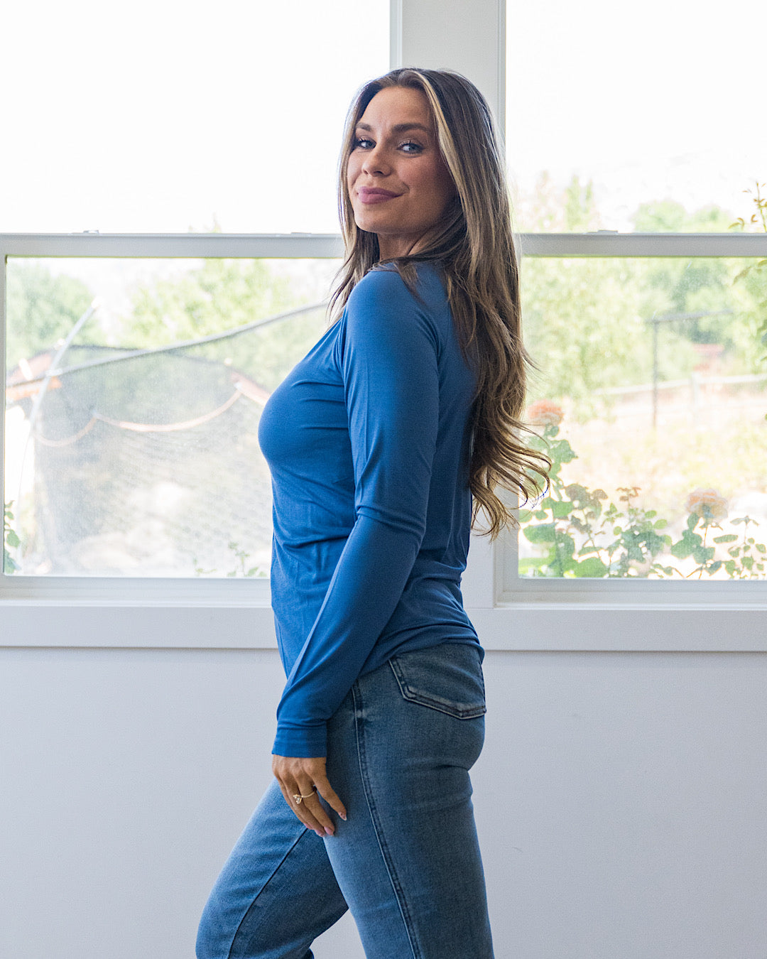 Top de manga larga Blair - Azul