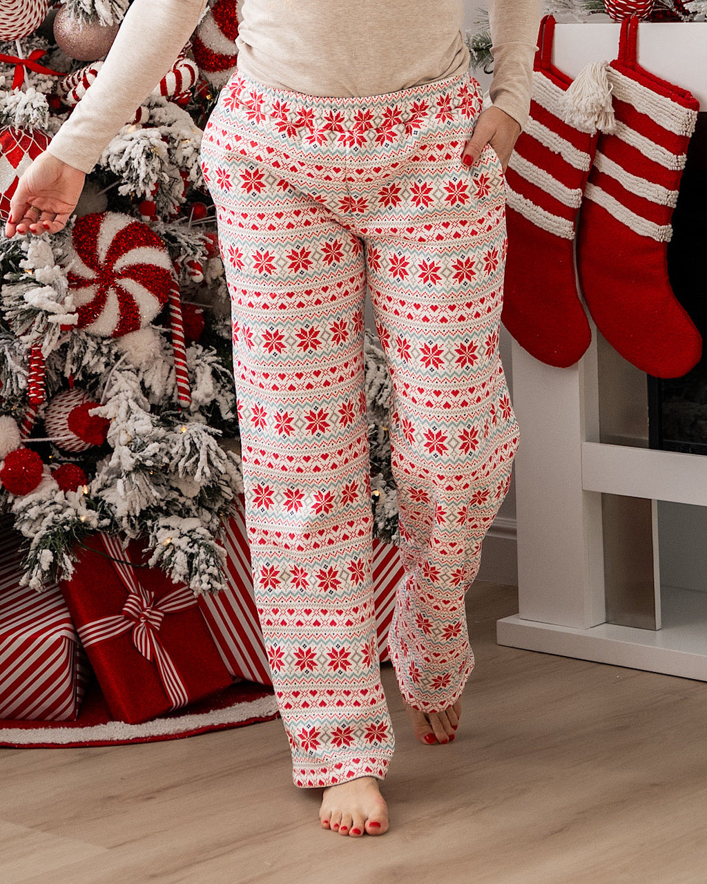 Pantalones cómodos Comfort Zone de Ampersand Ave - Frosted Fair Isle VENTA FINAL