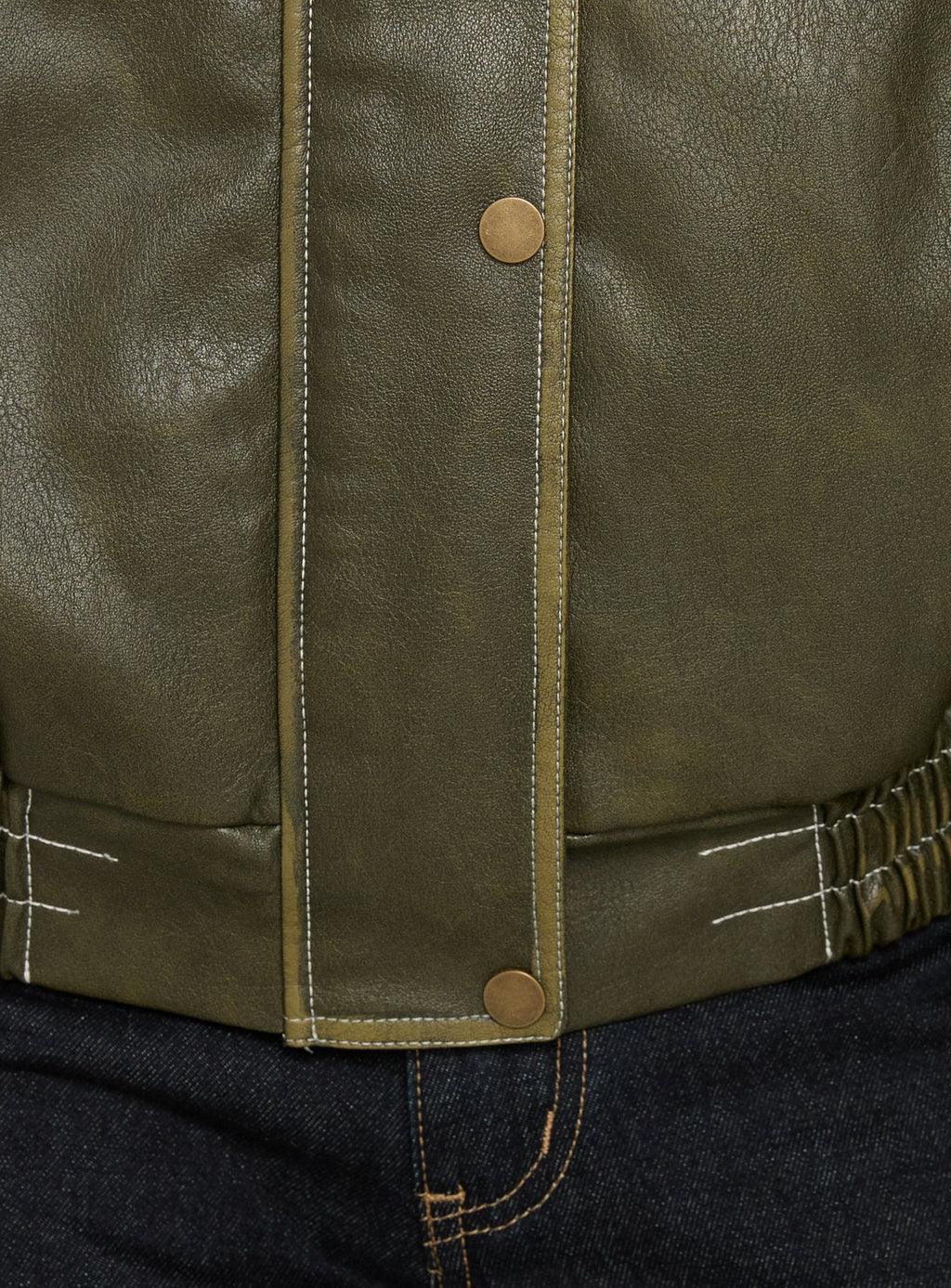 Chaqueta bomber de piel sintética Jaxton oliva