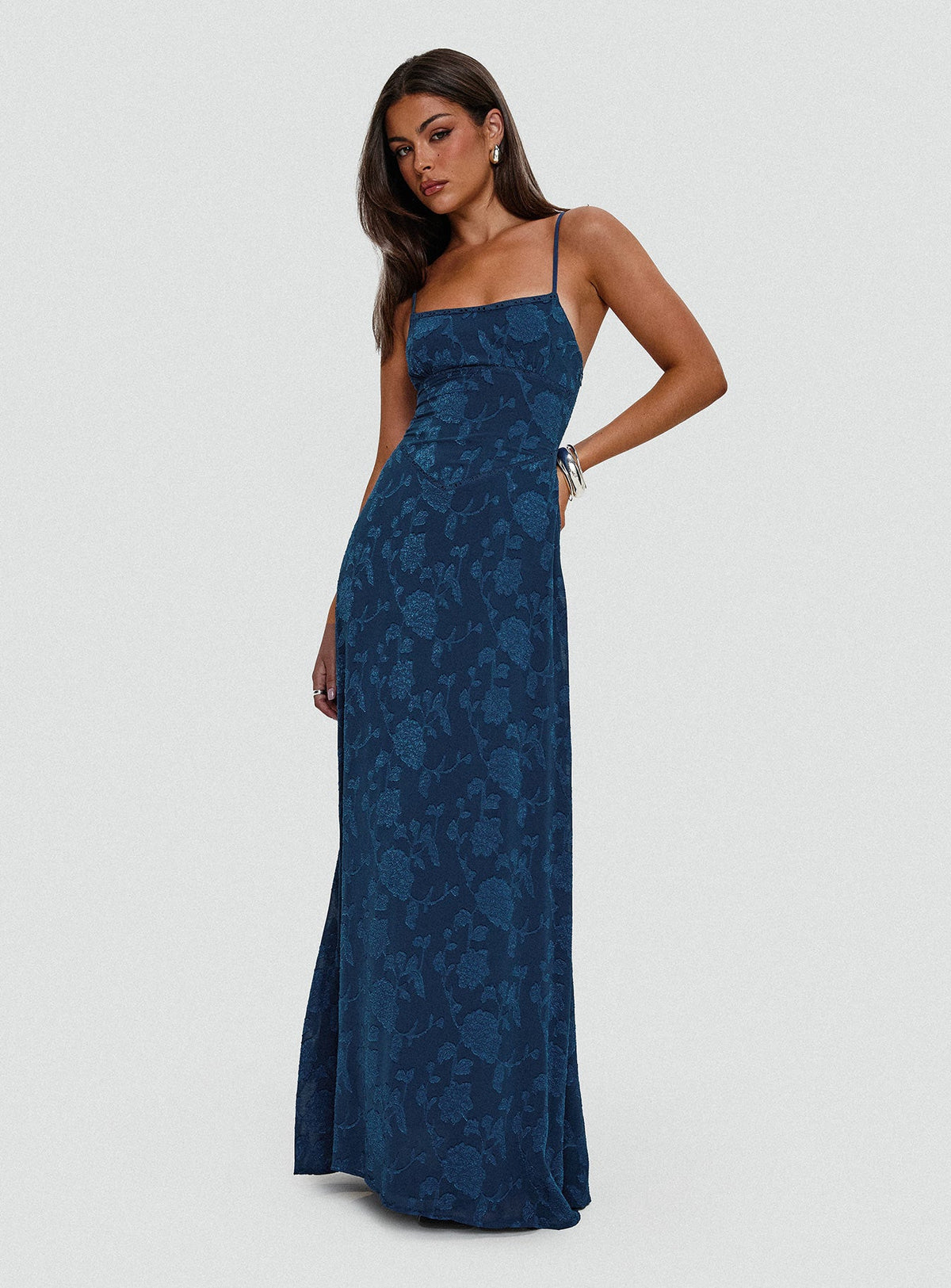 Vestido largo azul marino "South Of France"