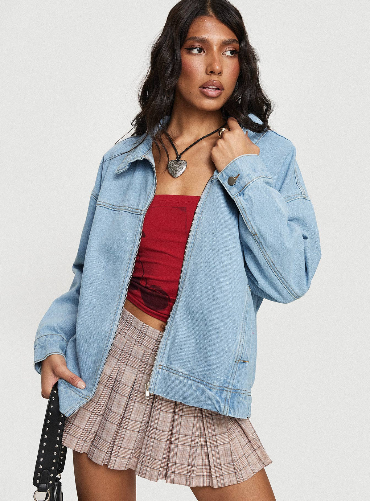 Chaqueta bomber de mezclilla Goldsmith lavado claro