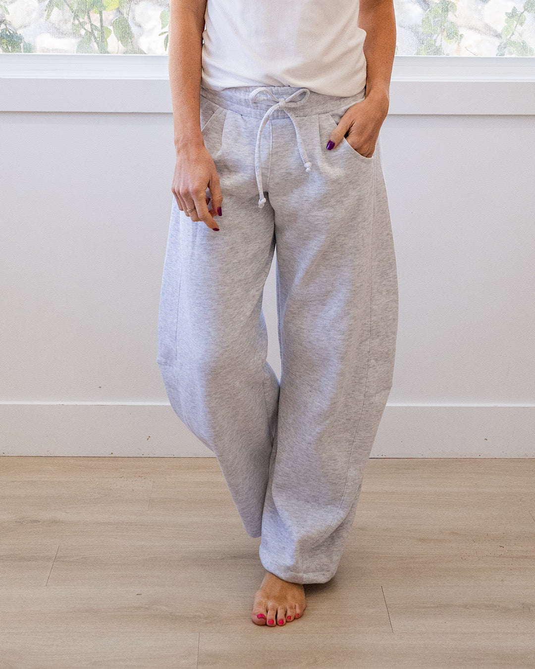Pantalones de estar por casa Micael con pernera ancha - Gris hielo