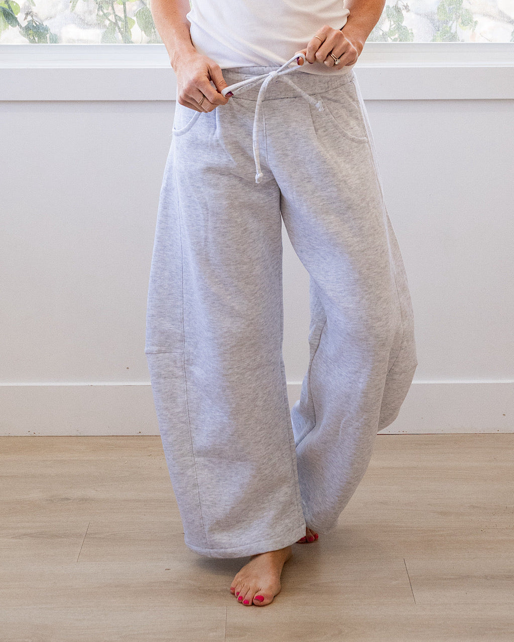 Pantalones de estar por casa Micael con pernera ancha - Gris hielo