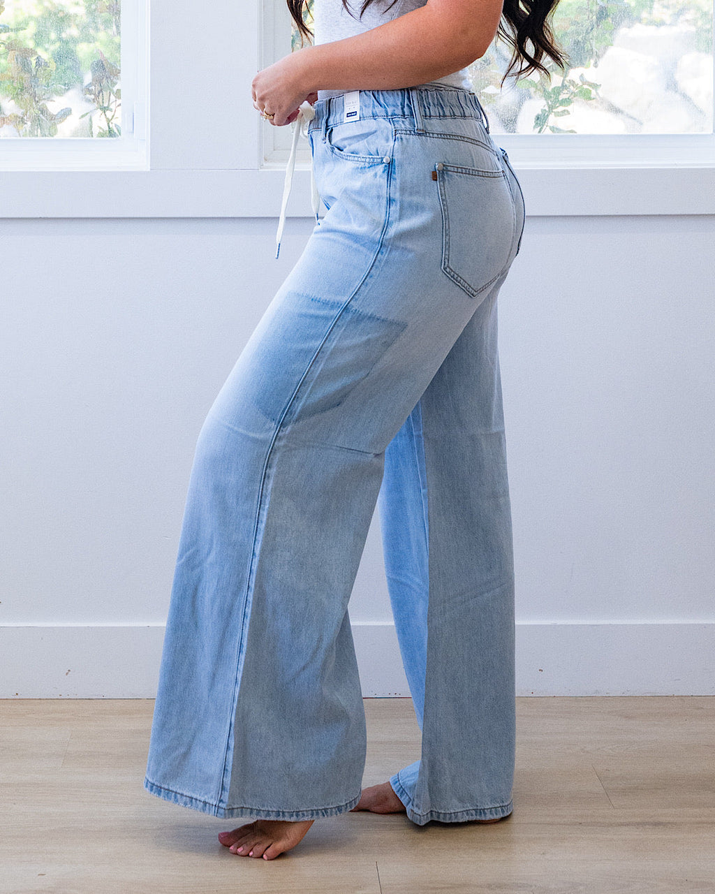 Jeans Palazzo de cintura elástica Holding On de Judy Blue