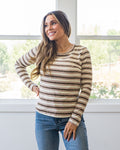 ¡NUEVO! Top Alexa de rayas múltiples - Crema, marrón y malva