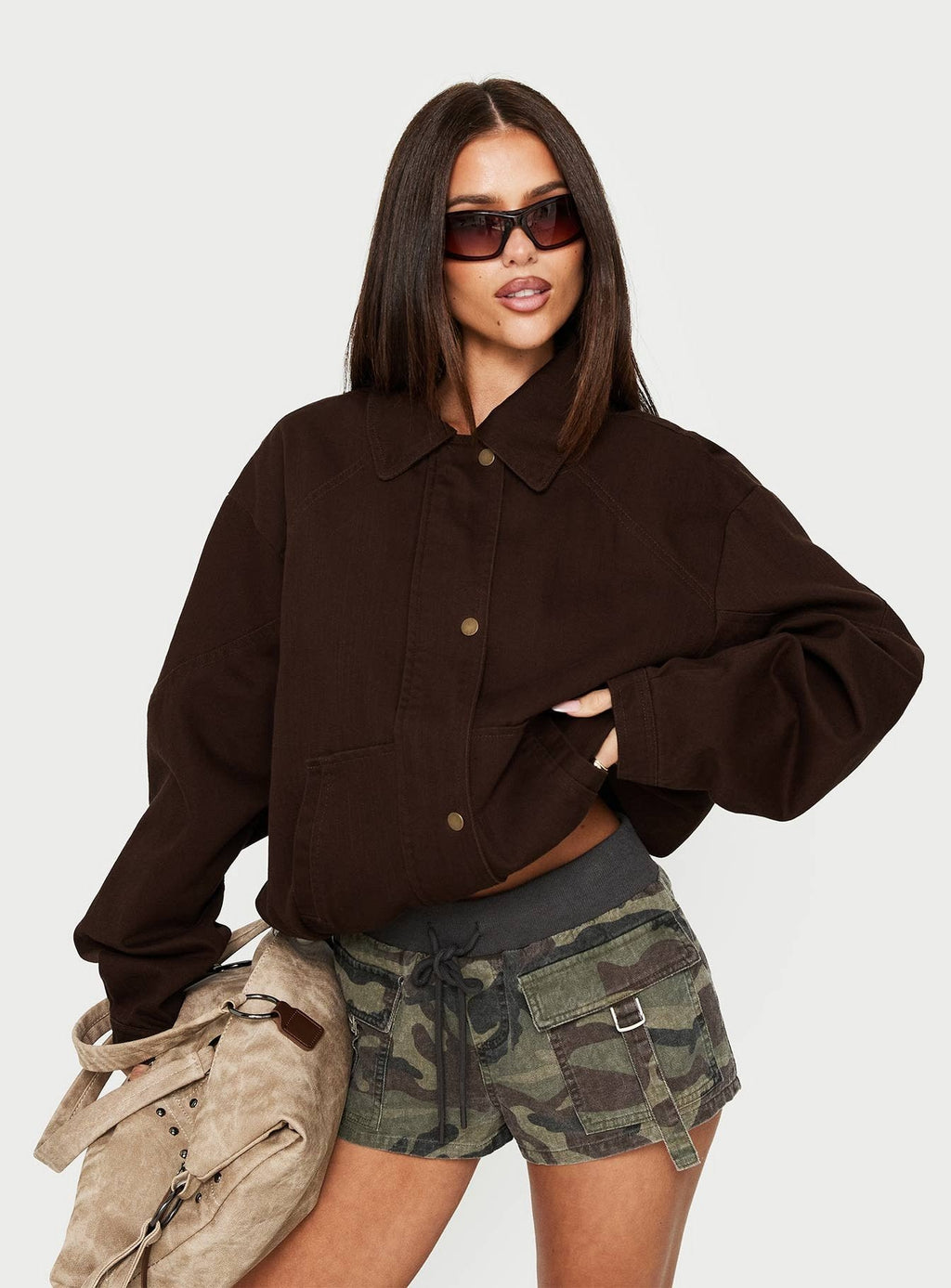 Chaqueta de mezclilla ligera Jaxton color marrón lavado