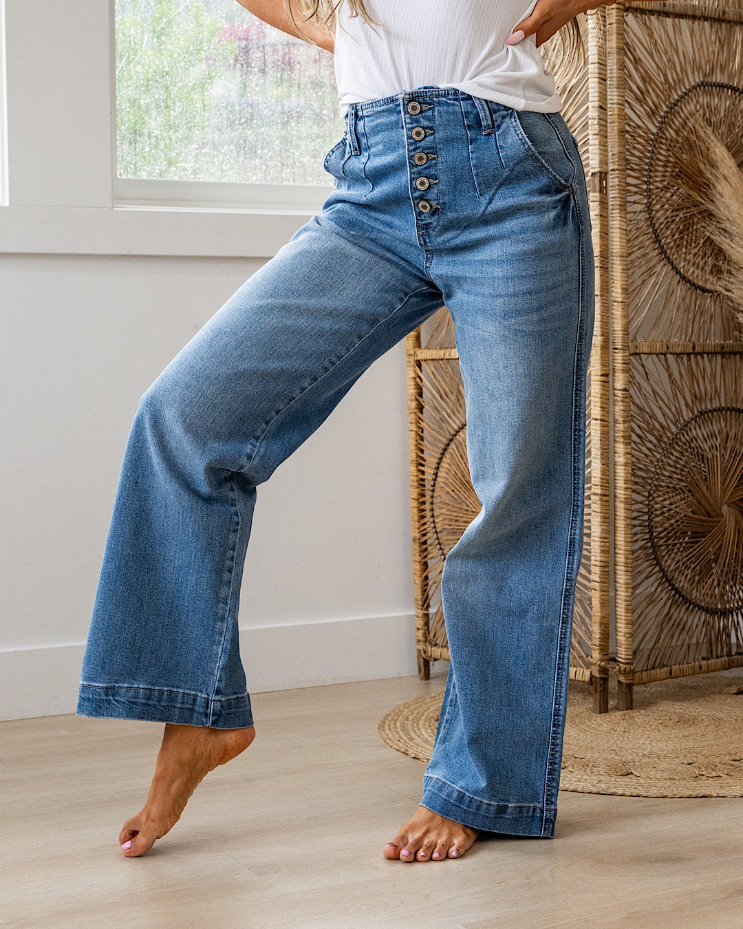 Jeans de pierna ancha KanCan Sienna sin desgastes VENTA FINAL