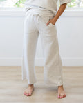 Pantalones anchos de tela scuba Kendall - Gris jaspeado claro