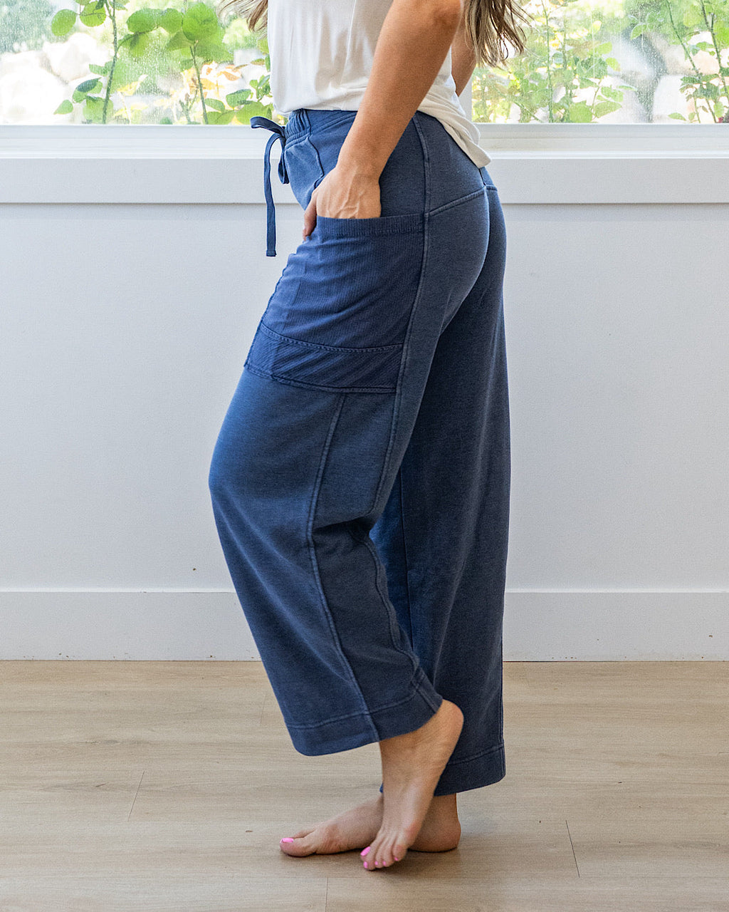 Pantalones cómodos Rae Mode Terry - Azul marino