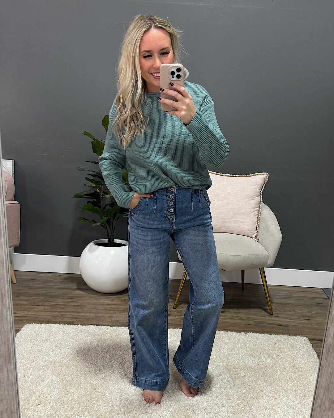 Jeans de pierna ancha KanCan Sienna sin desgastes VENTA FINAL