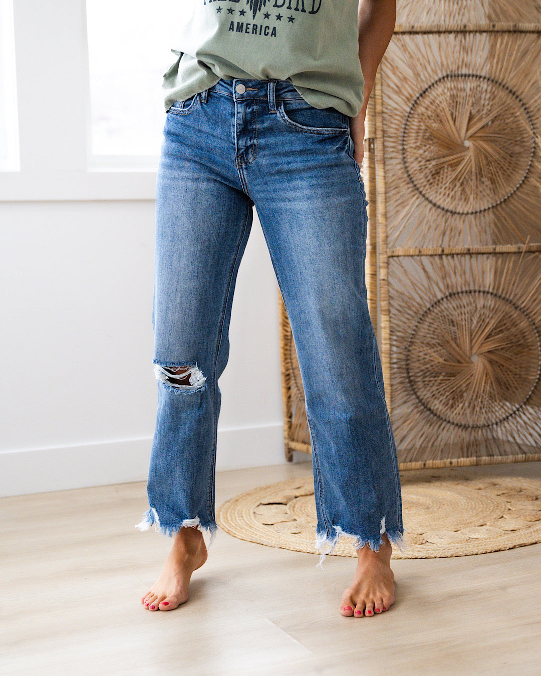 Jeans estilo papá desgastados Lovervet Lucy