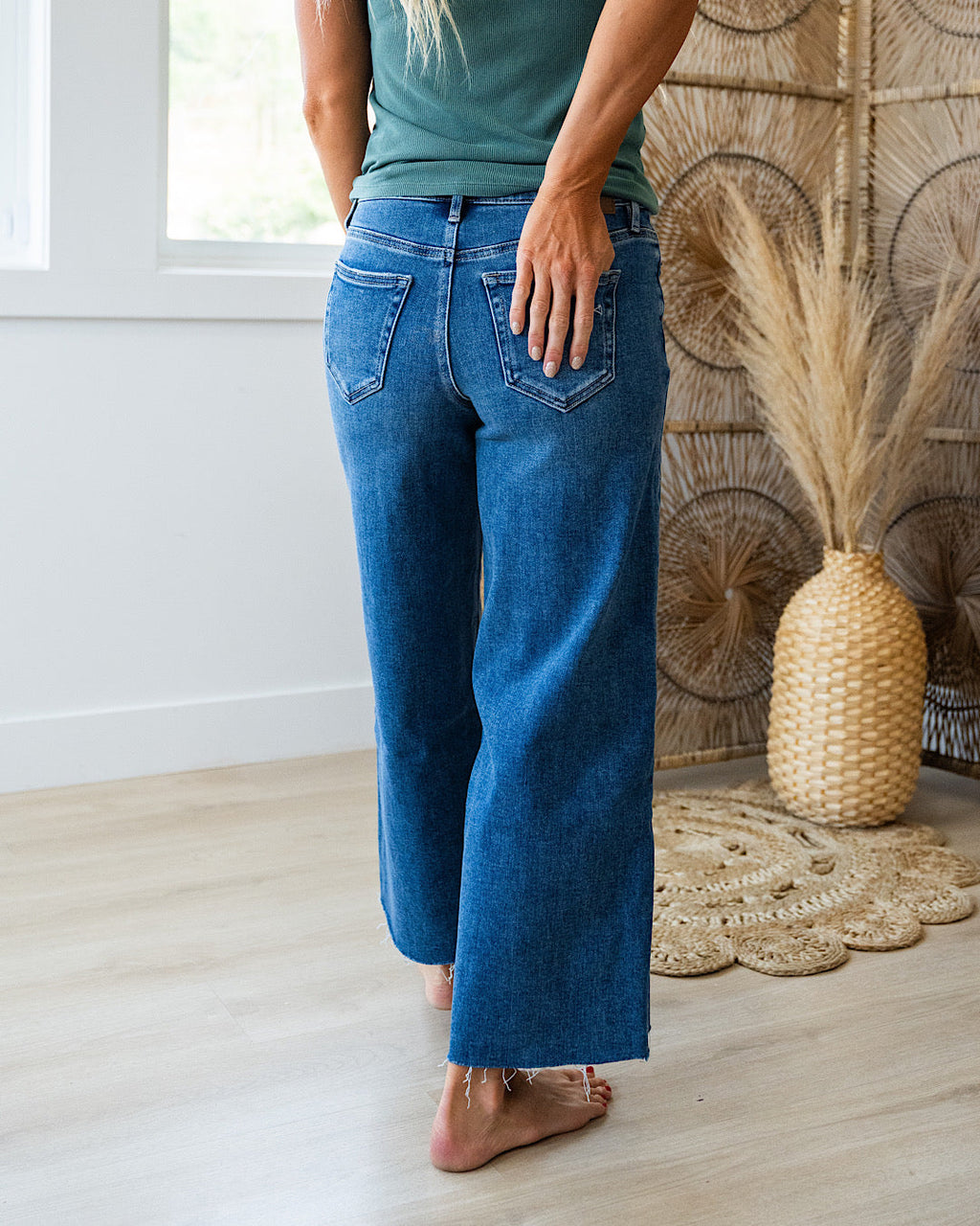 Jeans de pierna ancha Nori Hidden sin efecto desgastado