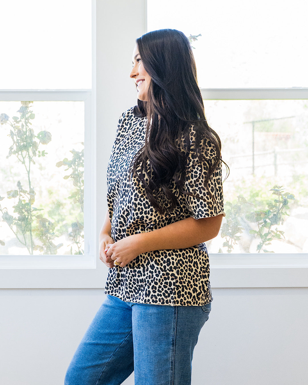 Camiseta estilo boyfriend con estampado de leopardo Layover de Ampersand Ave