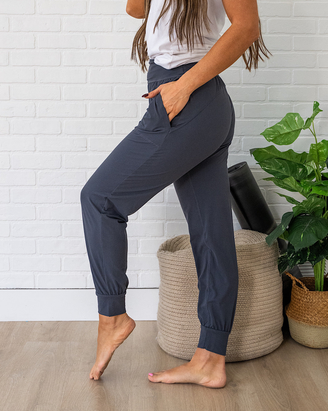 Pantalones de yoga tipo jogger - Gris marengo