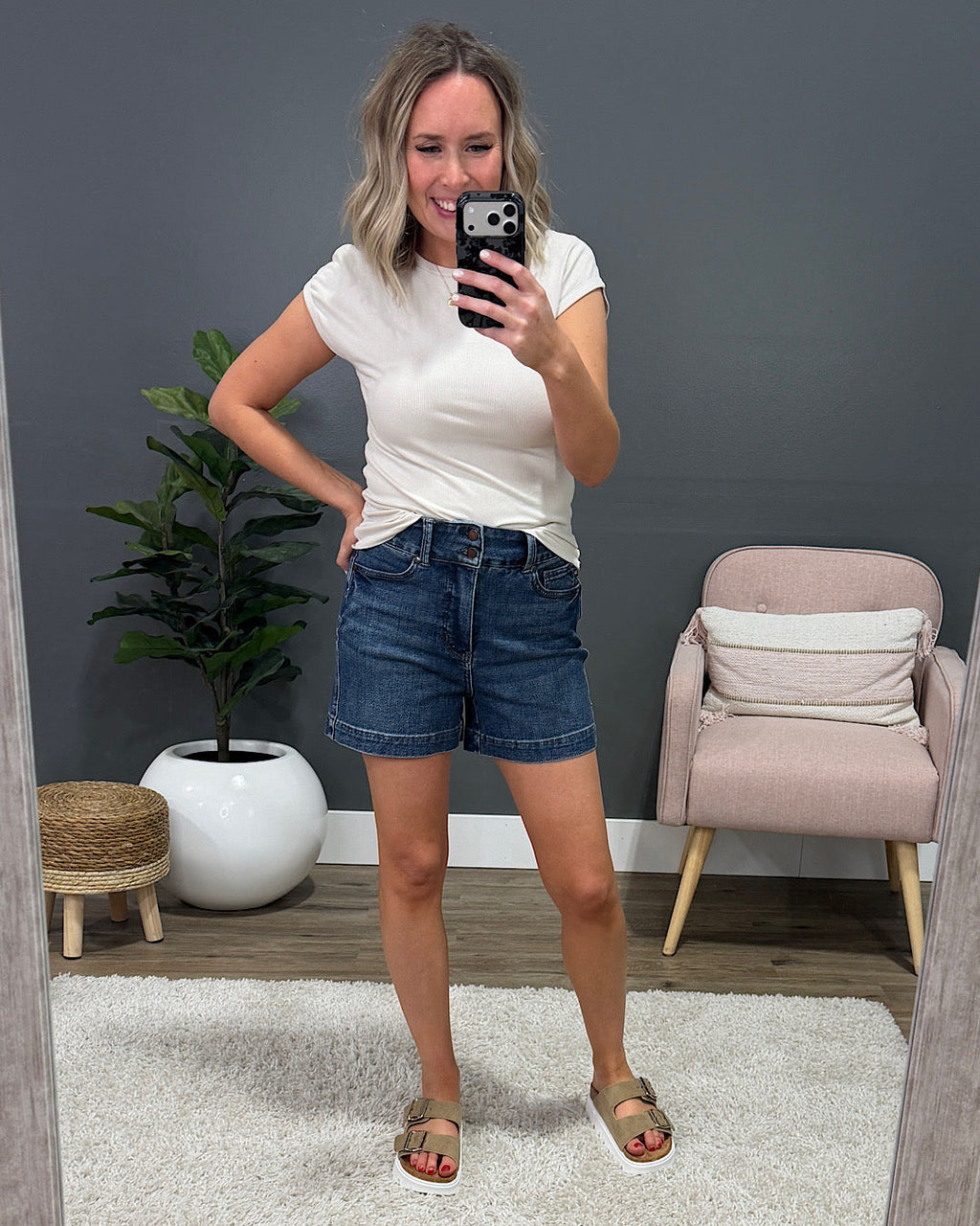Shorts de mezclilla con control de abdomen Judy Blue Melanie en OFERTA